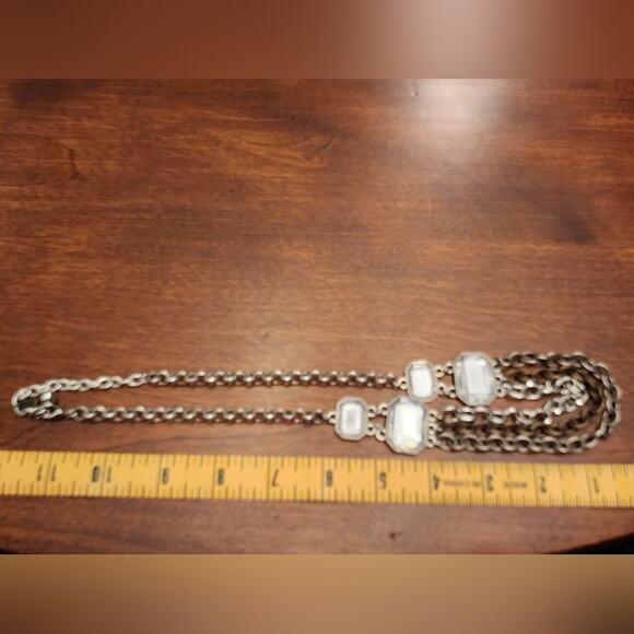 MIXED metals multi strand jeweled layer‎ necklace - Picture 3 of 7